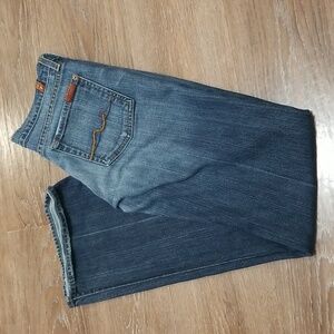 (28W) 7 For All Mankind Bootcut Jeans Denim Western Coastal Rodeo Luxury Classic